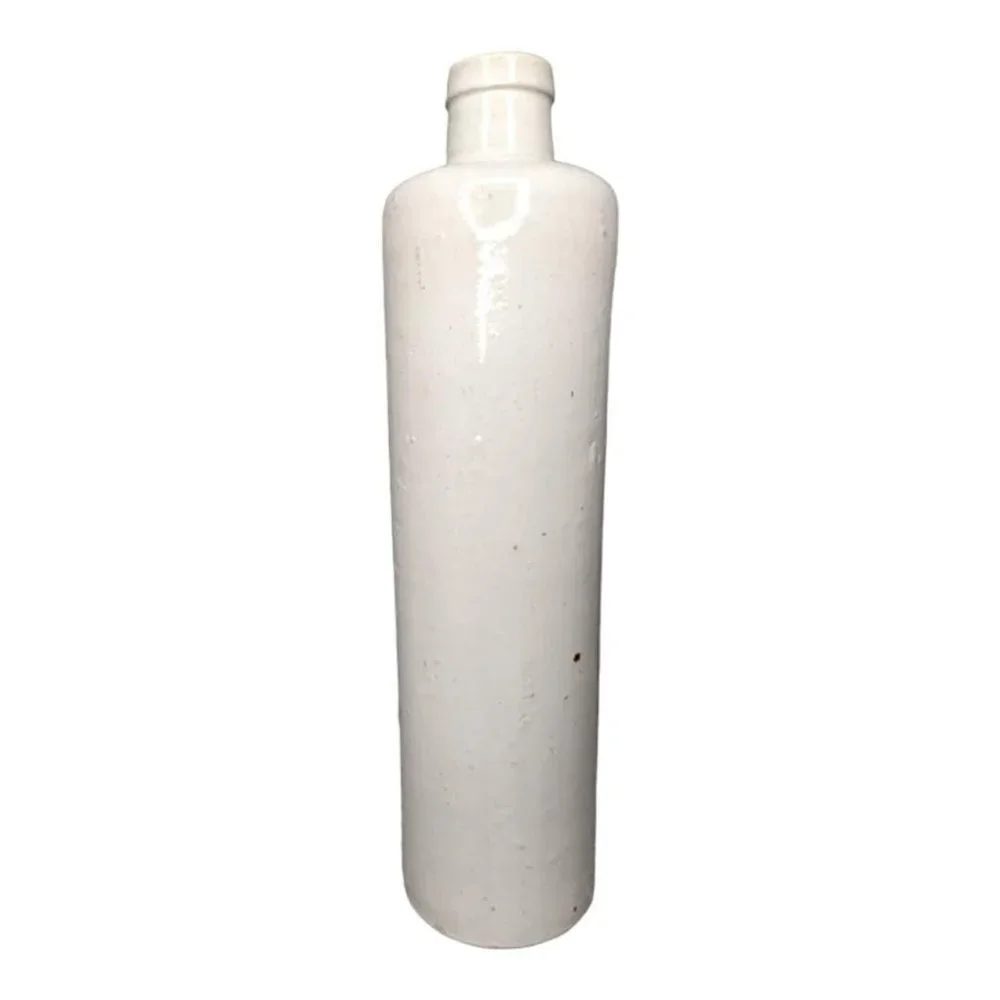 Vintage James R Beam Pottery Stoneware Off White Bottle Decanter